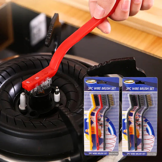 Drahtbürsten 6er Set – Messingbürste, Stahlbürste & Kupferbürste für Fugen & Reinigung