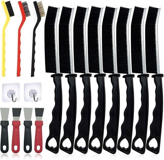 16-tlg Fugenbürste Set Fugenreiniger Reinigungsbürste Bad Küche Fliesen Schaber