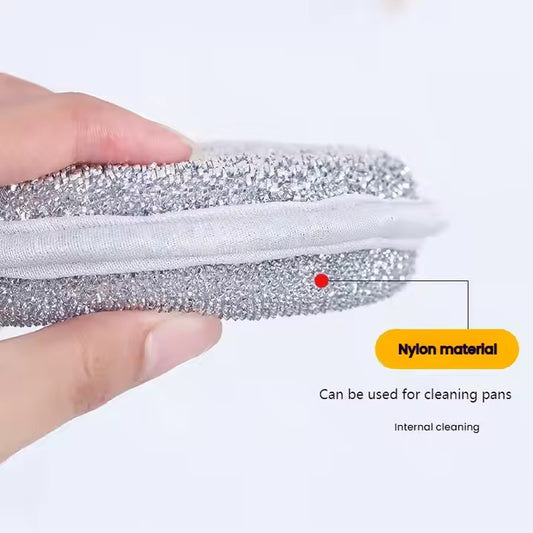 5 Set Spülschwamm Rund Robust Silber Schwämme Küche Topfreiniger 100x Anwendbar